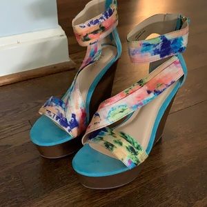 Colorful sandal heels